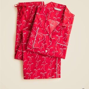 J Crew Cotton poplin pajama set in vintage bow print